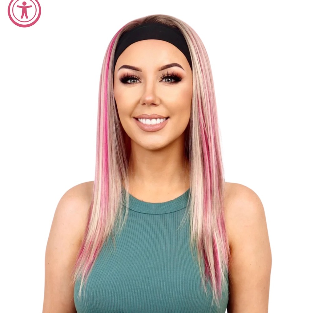Chelsey Smith Cosmetics - Selena Headband with pink highlights Petite